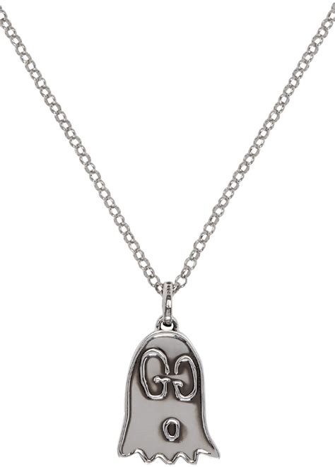 gucci ghost necklace on neck|gucci ghost ring in silver.